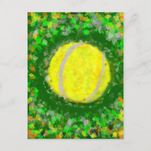 Tennisball-Erholungen auf dem Gras Postkarte