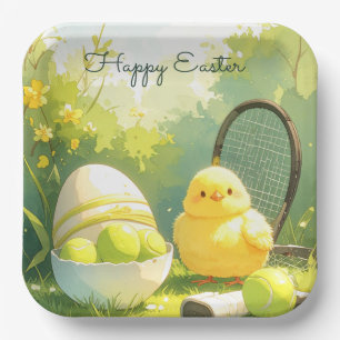 Tennisball für Ostern für Tennisspieler Pappteller