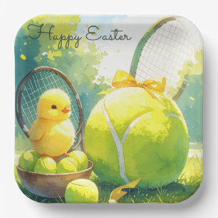 Tennisball für Ostern für Tennisspieler  Pappteller