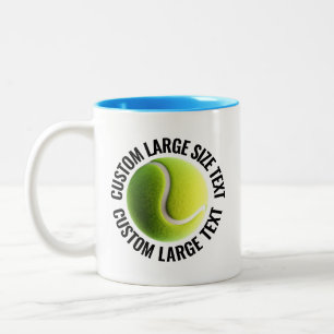 Tennisball & große Schrift HELLBLAU 325ml Custom Zweifarbige Tasse