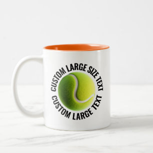 Tennisball & großer Text ORANGE 11oz Custom Zweifarbige Tasse