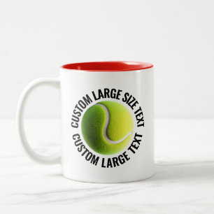 Tennisball & großer Text ROT 325ml Custom Zweifarbige Tasse