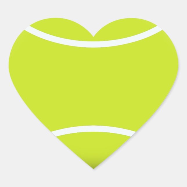 Tennisball Herz-Aufkleber (Vorderseite)