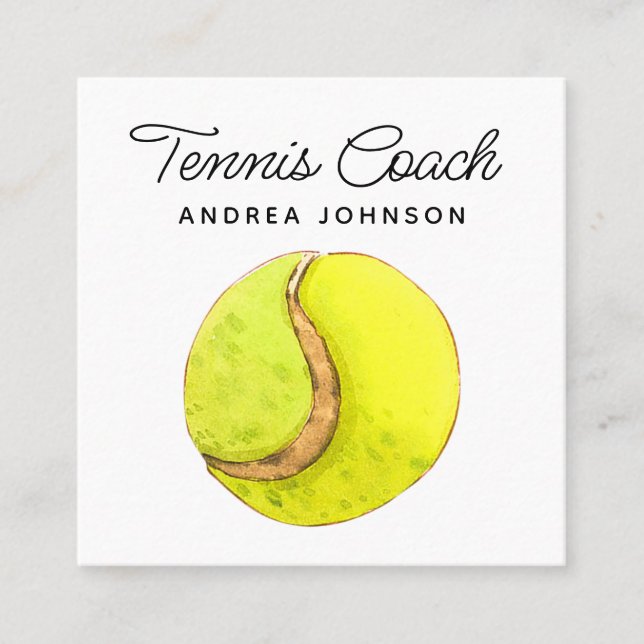 Tennisball im Wasserbecken Niedliche Social Media Quadratische Visitenkarte (Vorderseite)