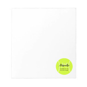 Tennisball individuelle Name & Text Notizblock