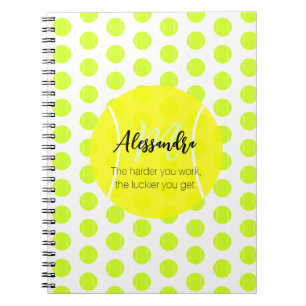 Tennisball individuelle Name & Text Notizblock