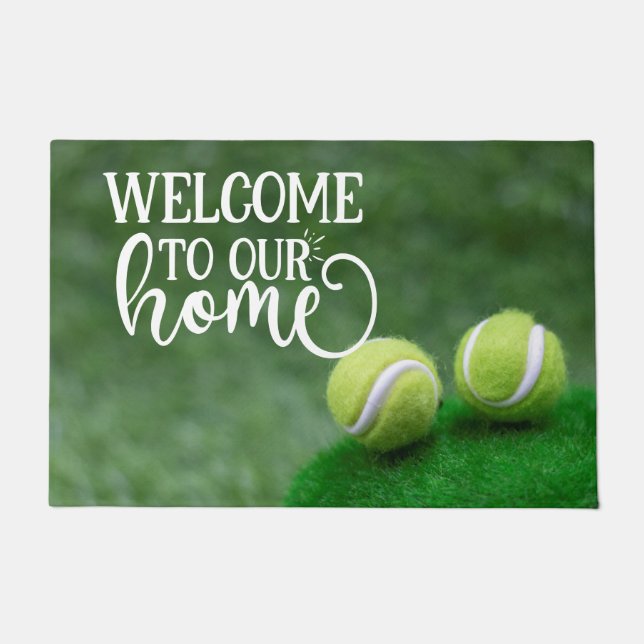 Tennisball ist im Grünen willkommen Fußmatte (Vorderseite)
