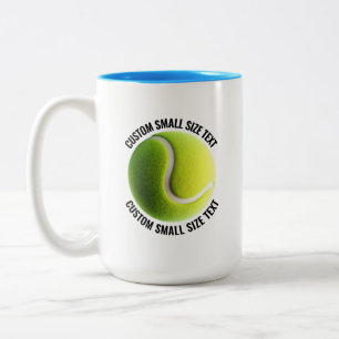 Tennisball & Kleiner Text HELLBLAU 425g Custom Zweifarbige Tasse