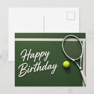 Tennisball mit Alles Gute zum Geburtstag auf dem S Postkarte