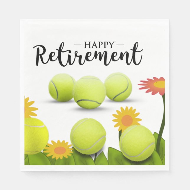 Tennisball mit Blume für Spielerrennen Serviette (Vorderseite)