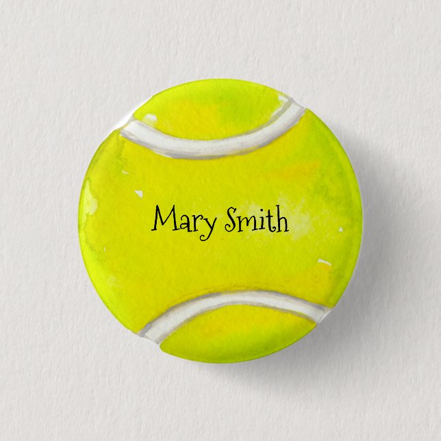 Tennisball mit deinem Namen Button (Vorderseite)
