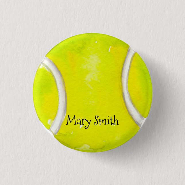 Tennisball mit deinem Namen Button (Vorderseite)