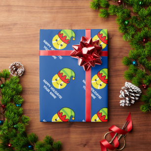 Tennisball mit Elf, Weihnachten eines Kleinkindes Geschenkpapier