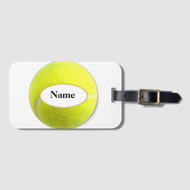 Tennisball mit Ihrem Namen Gepäckanhänger (Vorderseite (Horizontal))