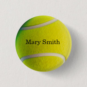 Tennisball mit Ihrem Namen Knopf Button
