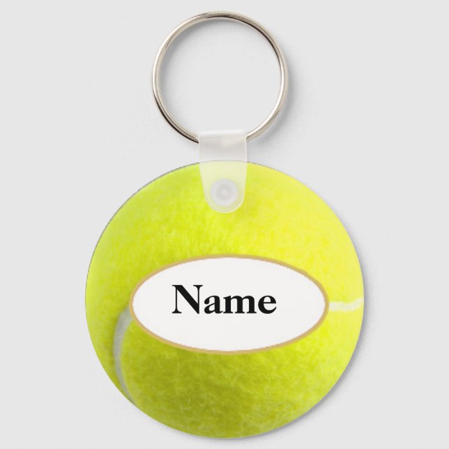 Tennisball mit Ihrem Namen Schlüsselanhänger (Vorderseite)