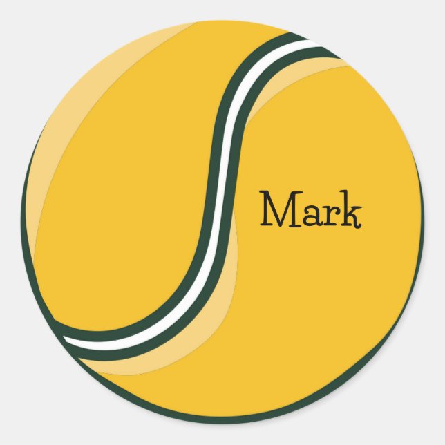 Tennisball mit individuelle Name Runder Aufkleber (Vorderseite)