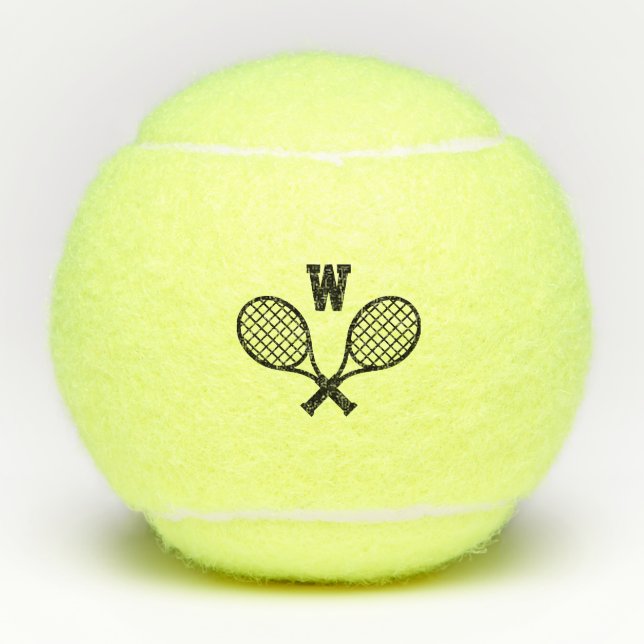 Tennisball mit Initial und Rackets Tennisbälle (Vorderseite)