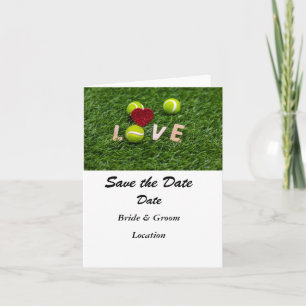 Tennisball mit Liebe Save the Date Einladung