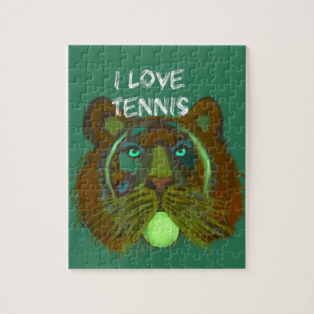Tennisball mit Löwe (Vertikal)