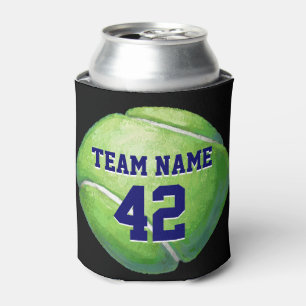 Tennisball mit Teamname und -nummer Dosenkühler