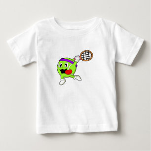 Tennisball mit Tennisschläger Baby T-shirt