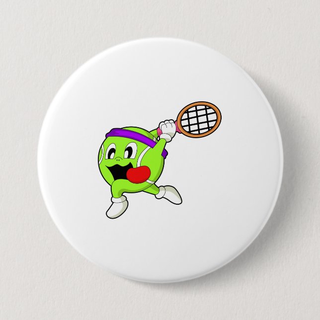 Tennisball mit Tennisschläger Button (Vorderseite)