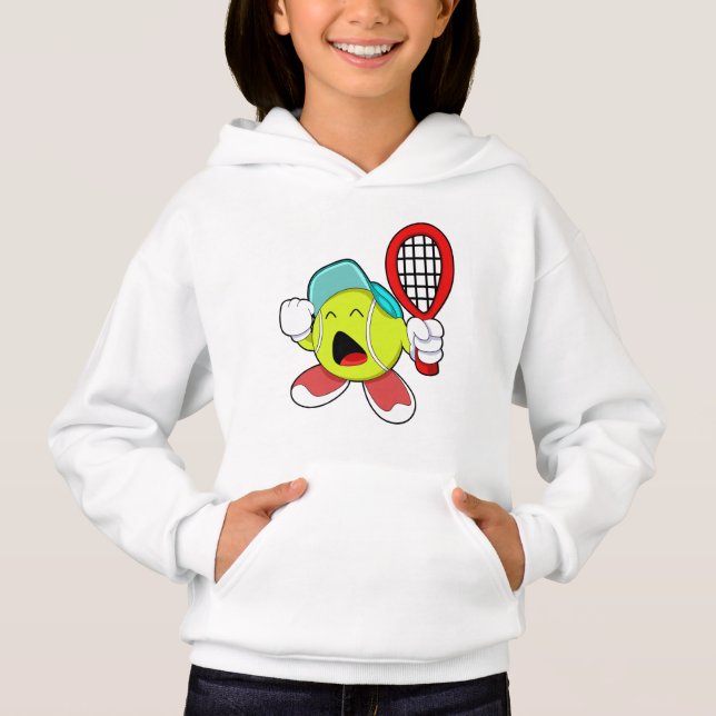 Tennisball mit Tennisschläger Hoodie (Vorderseite)