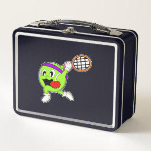 Tennisball mit Tennisschläger Metall Brotdose
