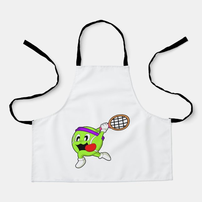 Tennisball mit Tennisschläger Schürze (Vorderseite)