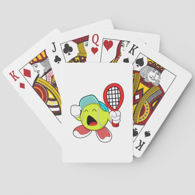 Tennisball mit Tennisschläger Spielkarten (Rückseite)