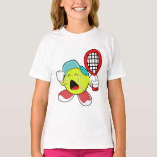 Tennisball mit Tennisschläger T-Shirt