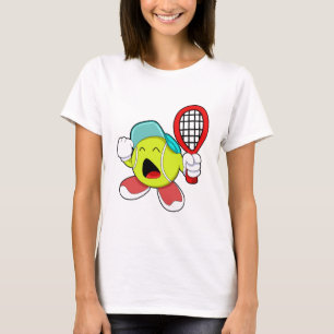 Tennisball mit Tennisschläger T-Shirt
