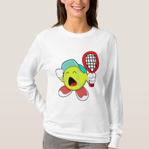Tennisball mit Tennisschläger T-Shirt