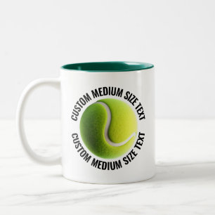Tennisball & Mittel Text JÄGERGRÜN 325g Custom Zweifarbige Tasse