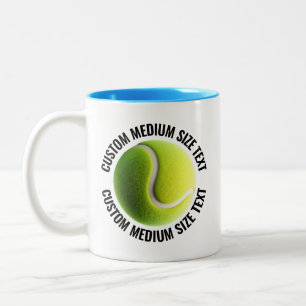 Tennisball & Mittelgroßer Text HELLBLAU 325ml Cust Zweifarbige Tasse
