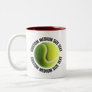 Tennisball & Mittelgroßer Text MAROON 11oz Individ Zweifarbige Tasse