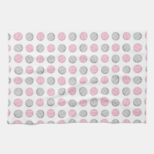 Tennisball-Muster-Rosa und Grau Küchentuch