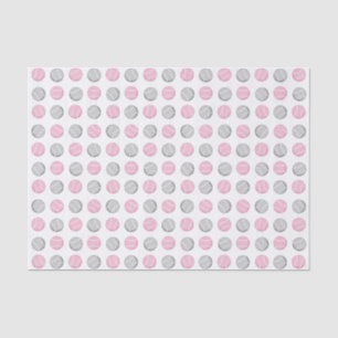Tennisball-Muster-Rosa und Grau Seidenpapier