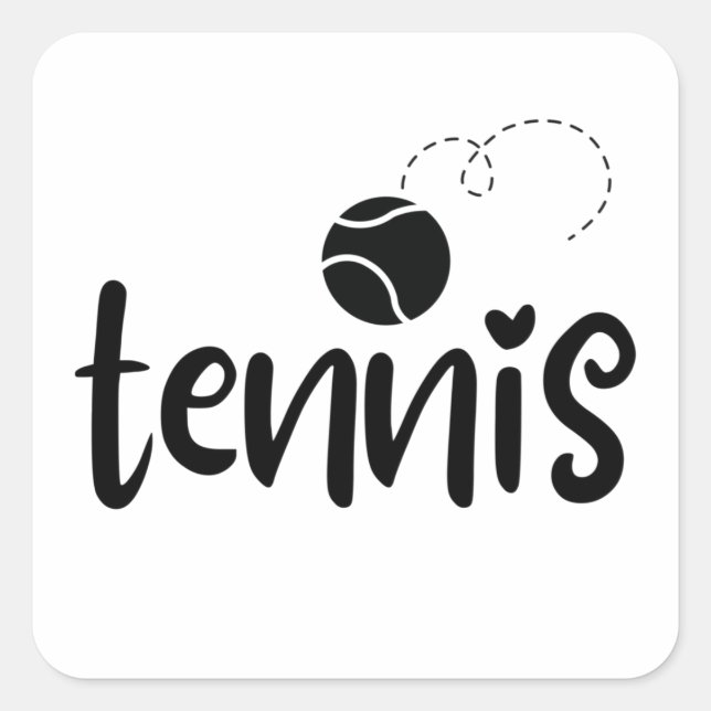 Tennisball. Quadratischer Aufkleber (Vorderseite)