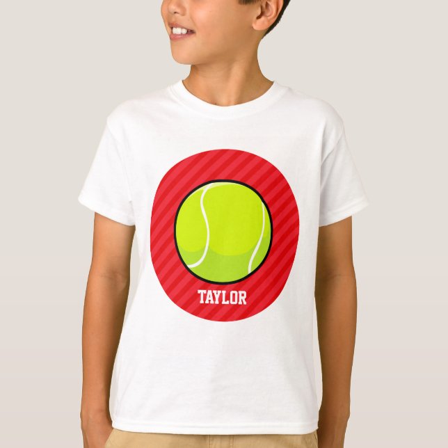 Tennisball; Rote Streifen T-Shirt (Vorderseite)