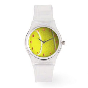 Tennisball-Sport mit rosa Zahlen Armbanduhr