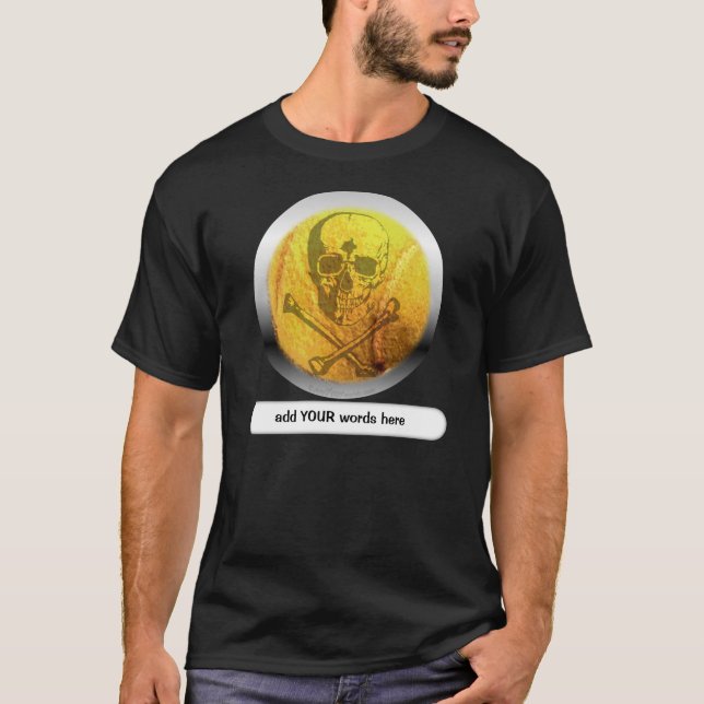 Tennisball-Totenkopf mit gekreuzter Knochen T-Shirt (Vorderseite)