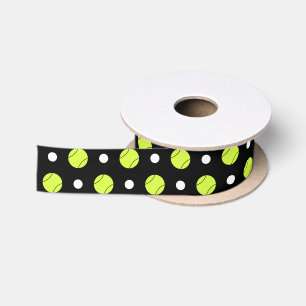 Tennisball-Tupfen-Muster-Gewohnheits-Hintergrund Satinband
