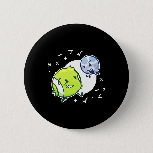 Tennisball- und Golfball-Duo-Mathe Button (Vorderseite)
