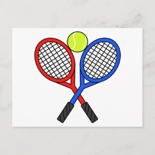 Tennisball und Rackets Postkarte