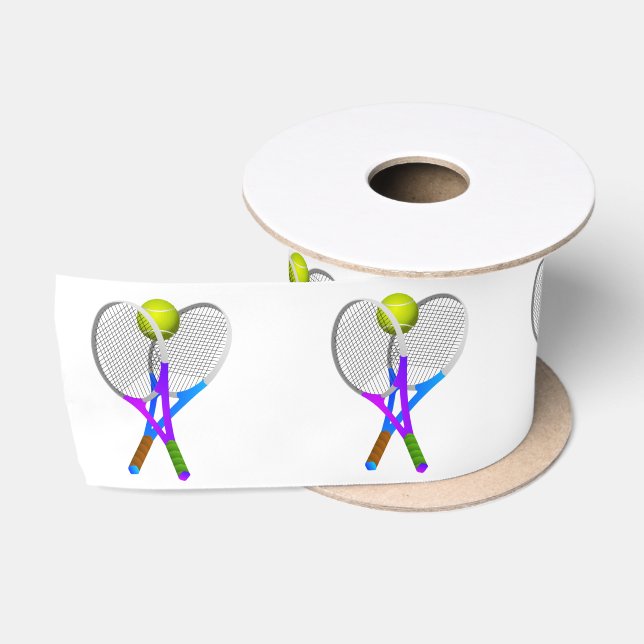 Tennisball und Rackets Satinband (Spule)