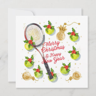 Tennisball und Schläger Frohe Weihnachten