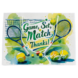 Tennisball und Schläger mit Liebe Große Geschenktüte