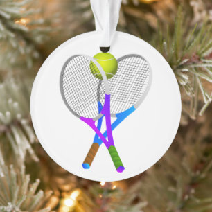 Tennisball und Schläger Ornament